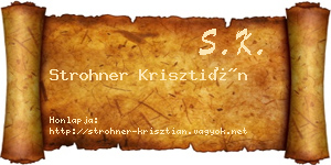 Strohner Krisztián névjegykártya